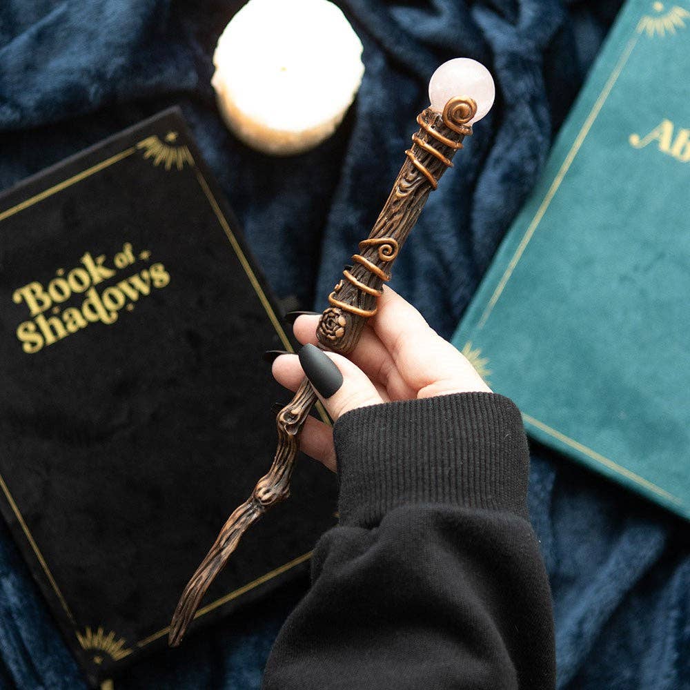 Rozenkwarts kristallen staf