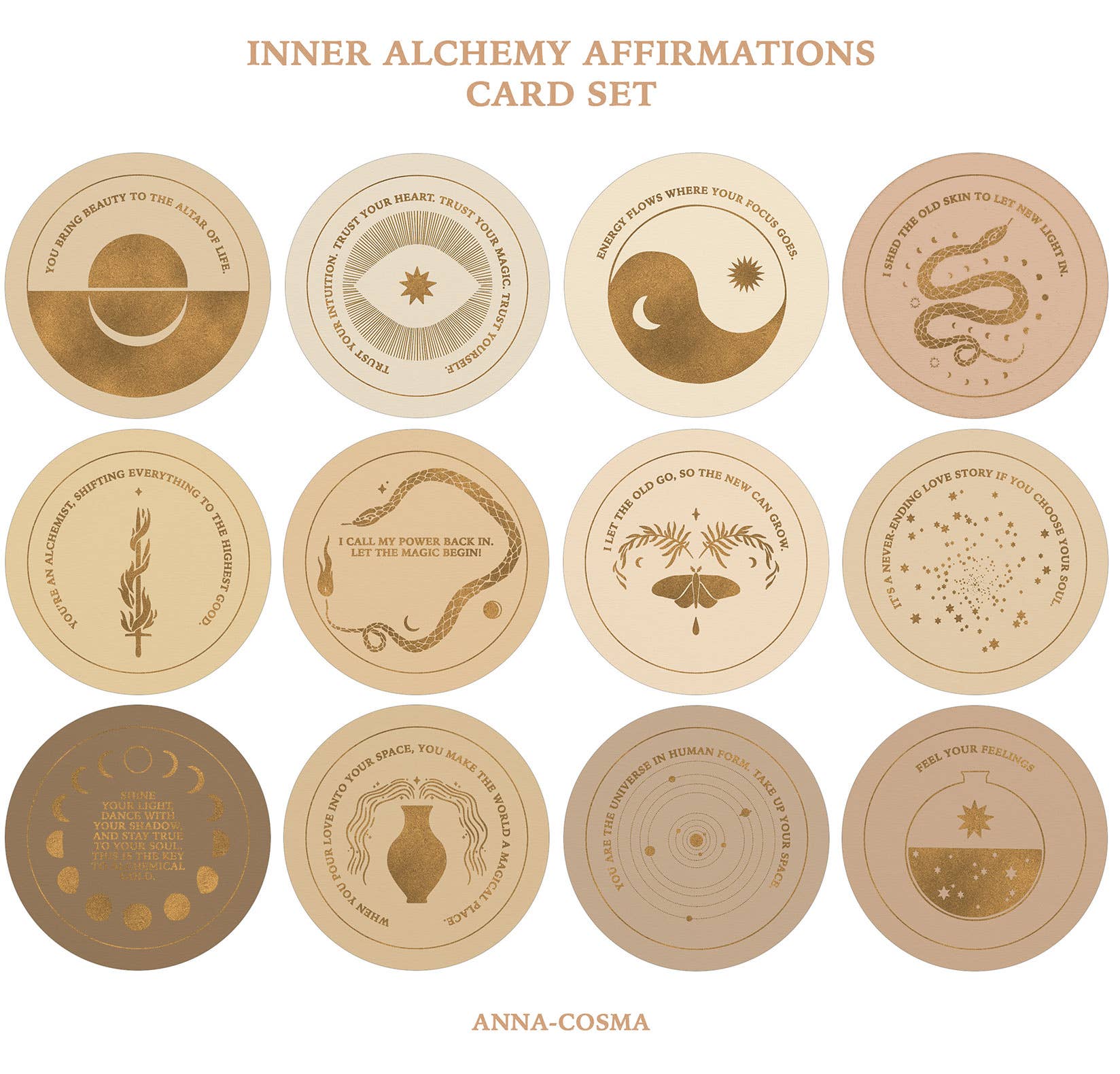 Innerlijke alchemie-affirmatiekaarten