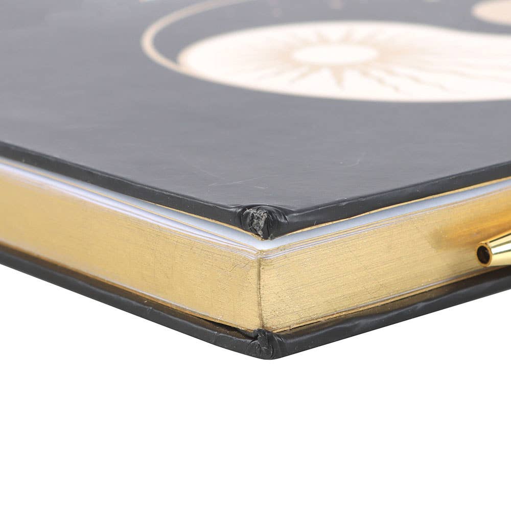 Yin Yang dagboek met zwarte obsidiaanpen
