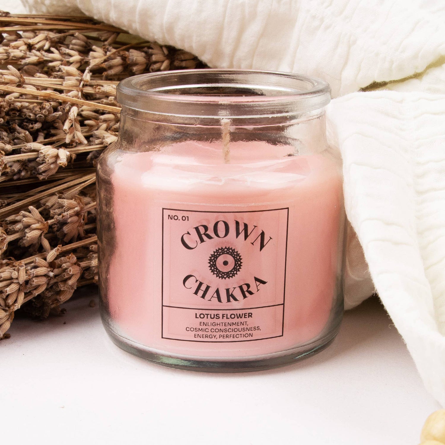 Zeven chakra kaarsen: Crown - Lotus geur