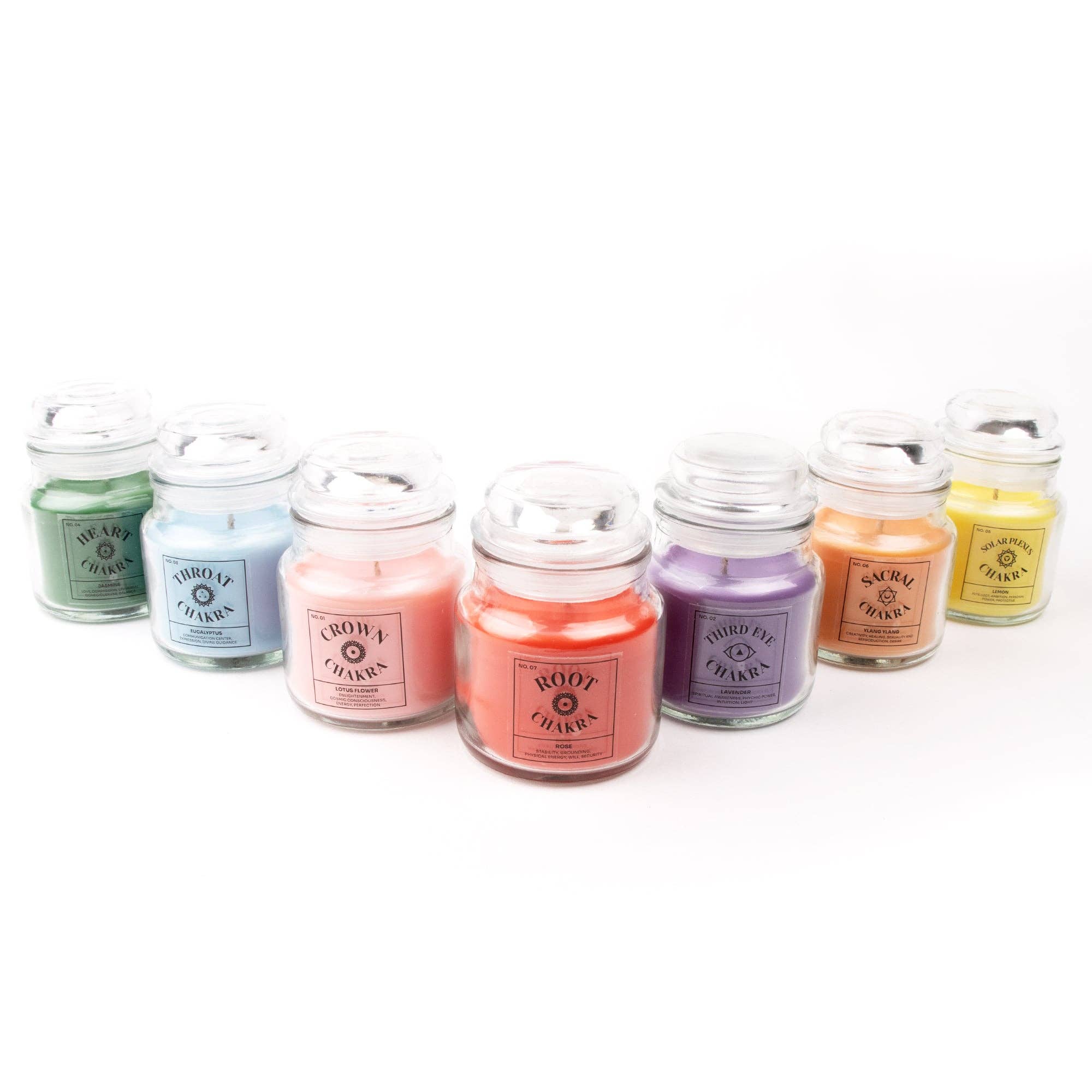 Zeven chakra kaarsen: Keel - Eucalyptus geur