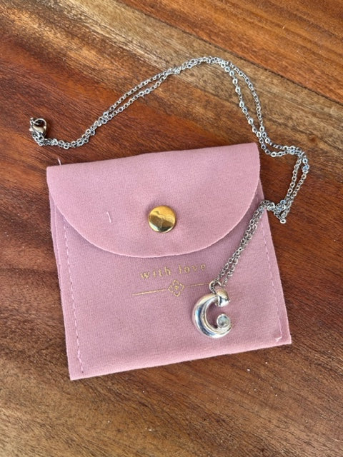 Ketting 50 cm met zilveren maanhanger