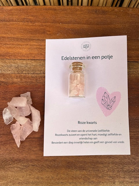 Kaartje met Rozenkwarts