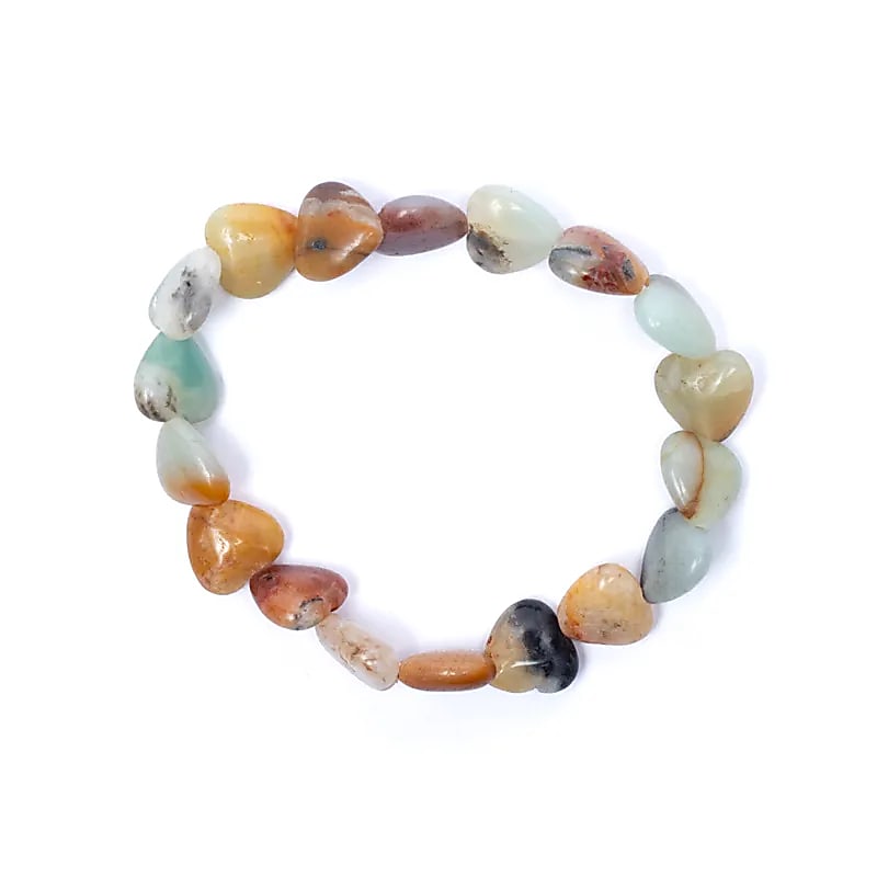 Armband amazoniet elastisch hartvormig