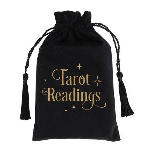 Zwart tarotzakje met trekkoord