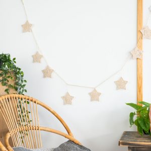 Handgemaakte Sterrren macramé Slinger