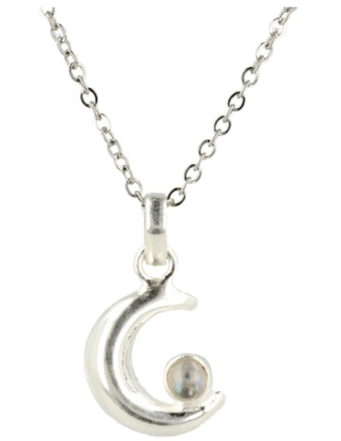 Ketting 50 cm met zilveren maanhanger