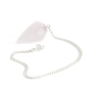 Pendel Edelsteen Rozenkwarts Diamant Geslepen