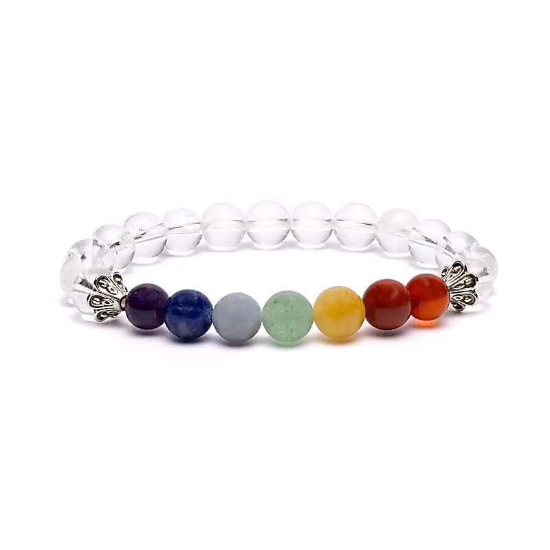 Chakra armband bergkristal elastisch