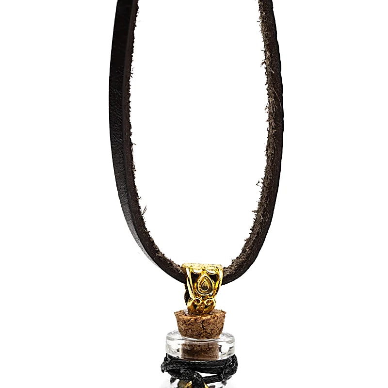 Geschenkflesje aan koord met rozenkwarts