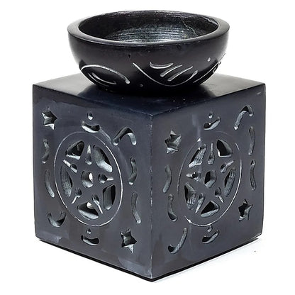Olieverdamper Pentagram zwart zeepsteen