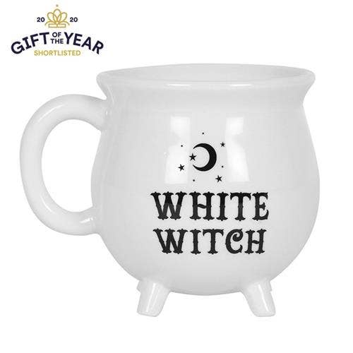 Witte heks ketel mok