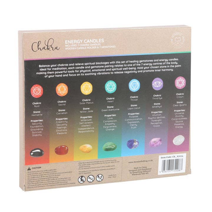 Chakra Energy cadeauset met kaars en kristal