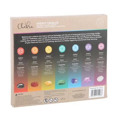Chakra Energy cadeauset met kaars en kristal
