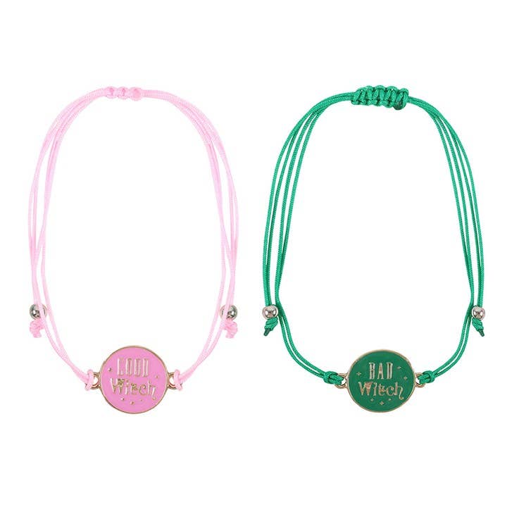 Set van 2 Vriendschapsarmbanden Goede Heks, Slechte Heks