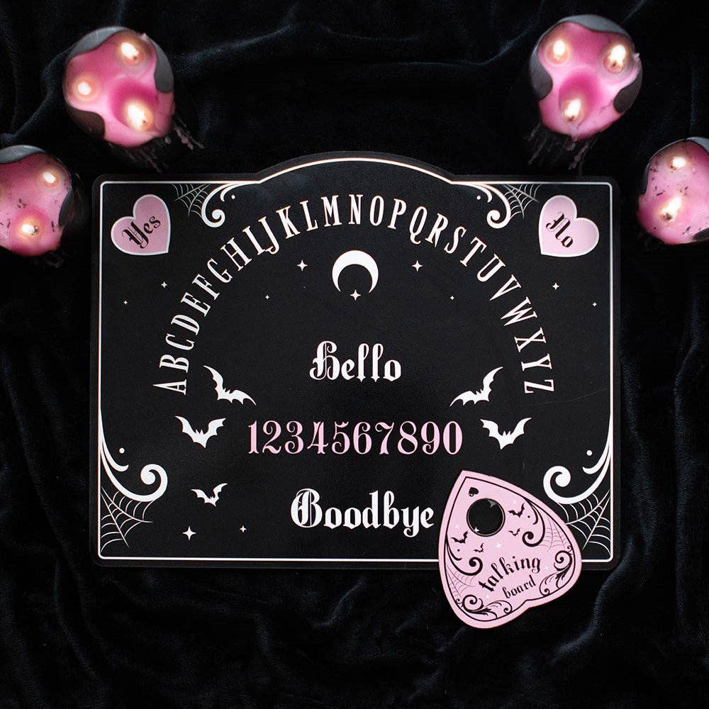Pastelroze en zwarte gotische Ouija-bord