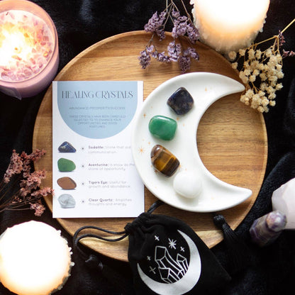 Success Healing Crystal set met maansnuisterijschaaltje