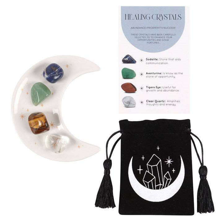 Success Healing Crystal set met maansnuisterijschaaltje