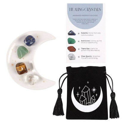 Success Healing Crystal set met maansnuisterijschaaltje