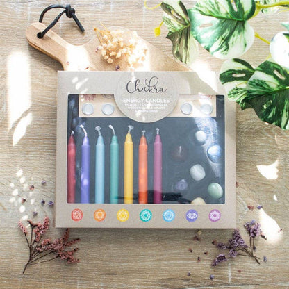 Chakra Energy cadeauset met kaars en kristal