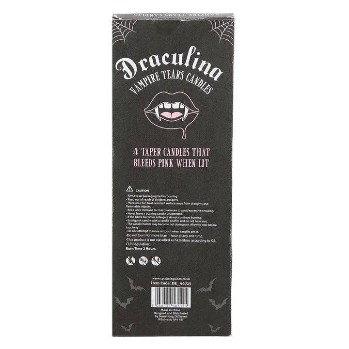 Set van 4 roze vampiertranen kaarsen