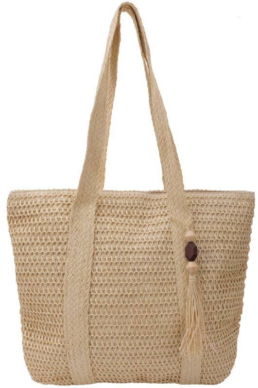 Boho bag met tassel beige