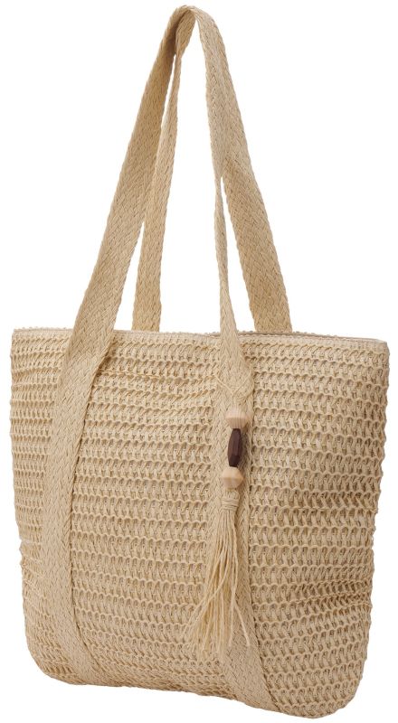 Boho bag met tassel beige