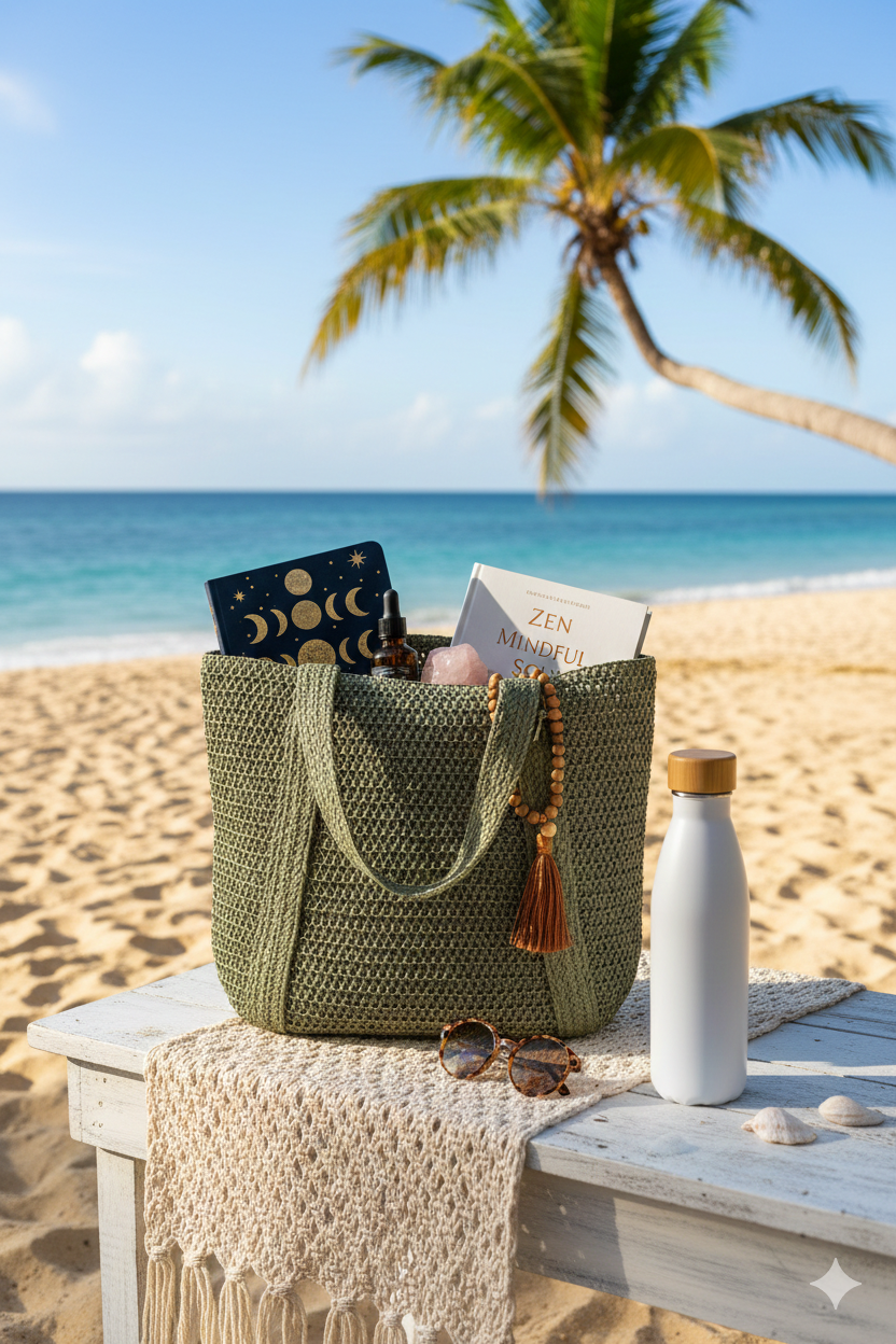 Boho bag met tassel groen