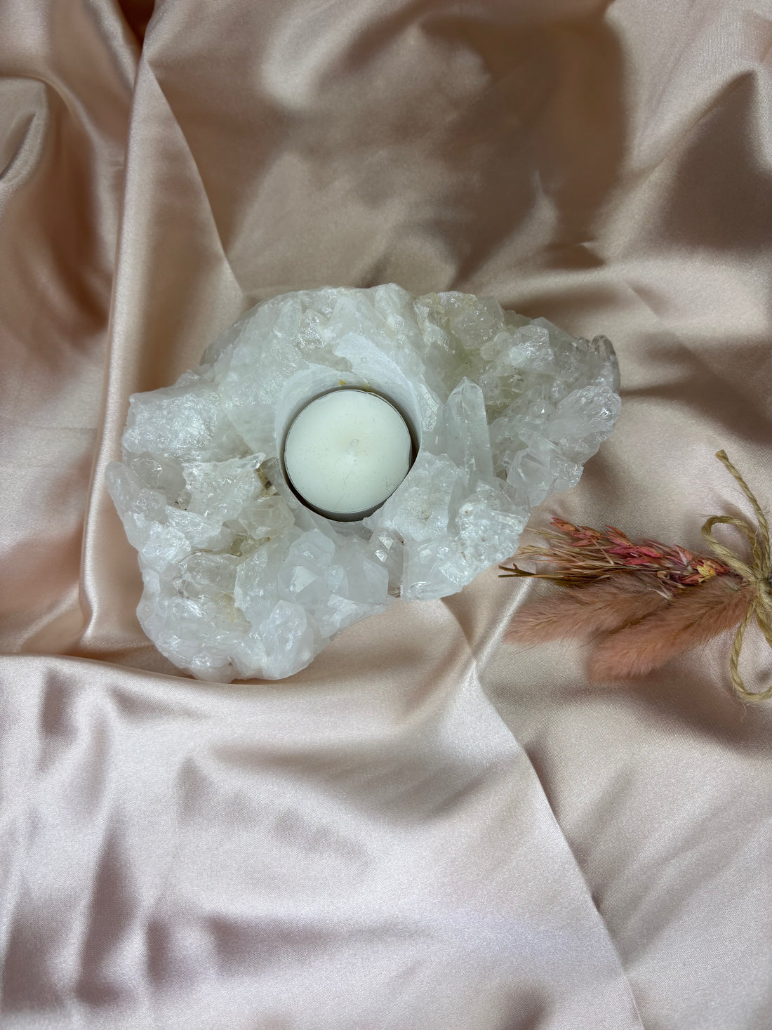 Waxinelichthouder bergkristal