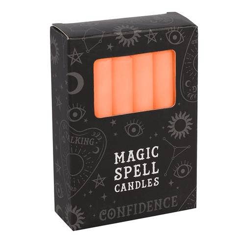 Pak van 12 oranje „Confidence” Spell Candles