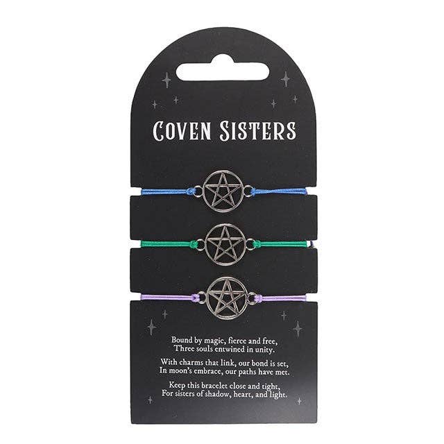 Set van 3 Coven Sisters armbanden met pentagram