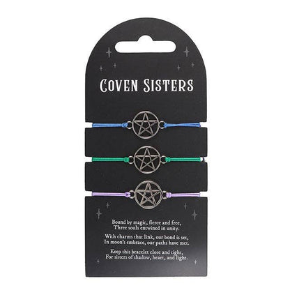 Set van 3 Coven Sisters armbanden met pentagram
