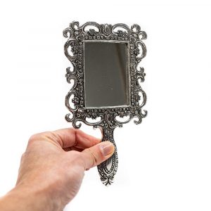 Traditionele Hand Spiegel Vierkant (18 cm)