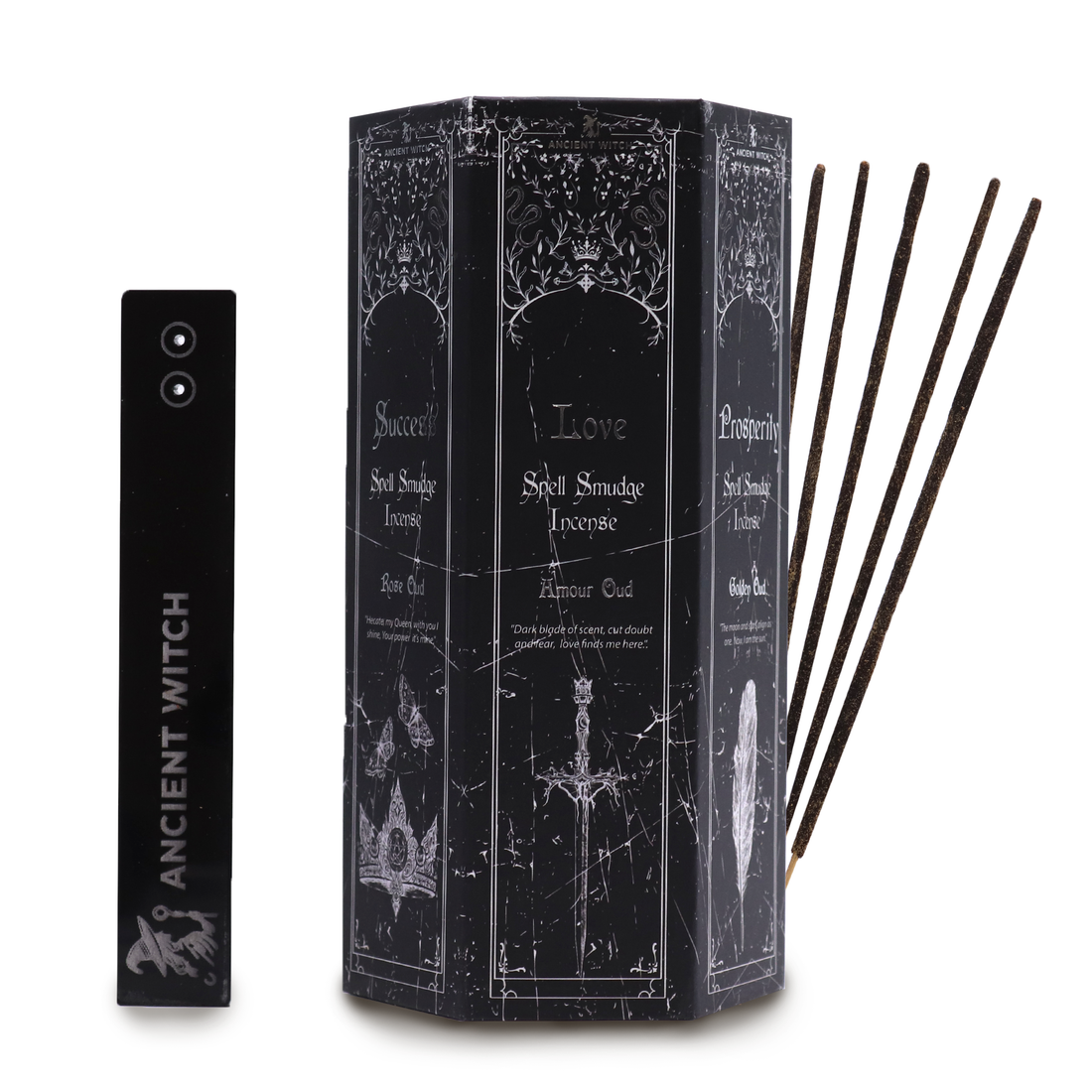 Oude Heksen Spreuken Wierook – Set van 5 Spreuken Wierook met Wierookhouder