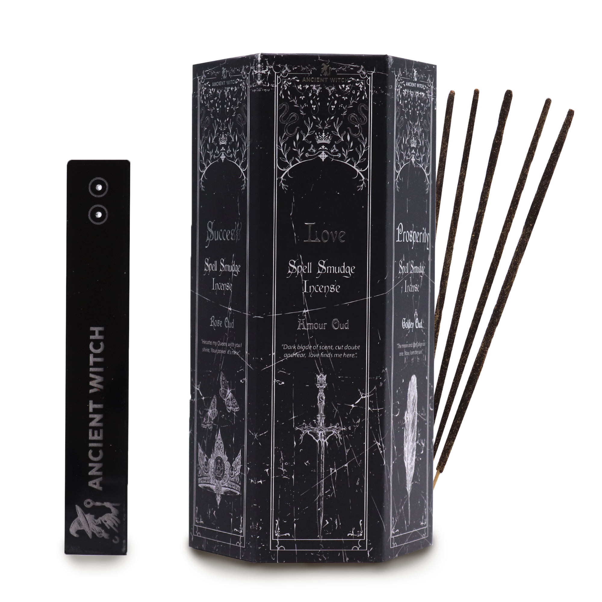 Oude Heksen Spreuken Wierook – Set van 5 Spreuken Wierook met Wierookhouder