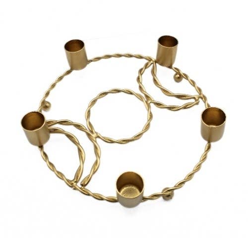 IJzeren Drievoudige Maan Kandelaar 15 cm Goud