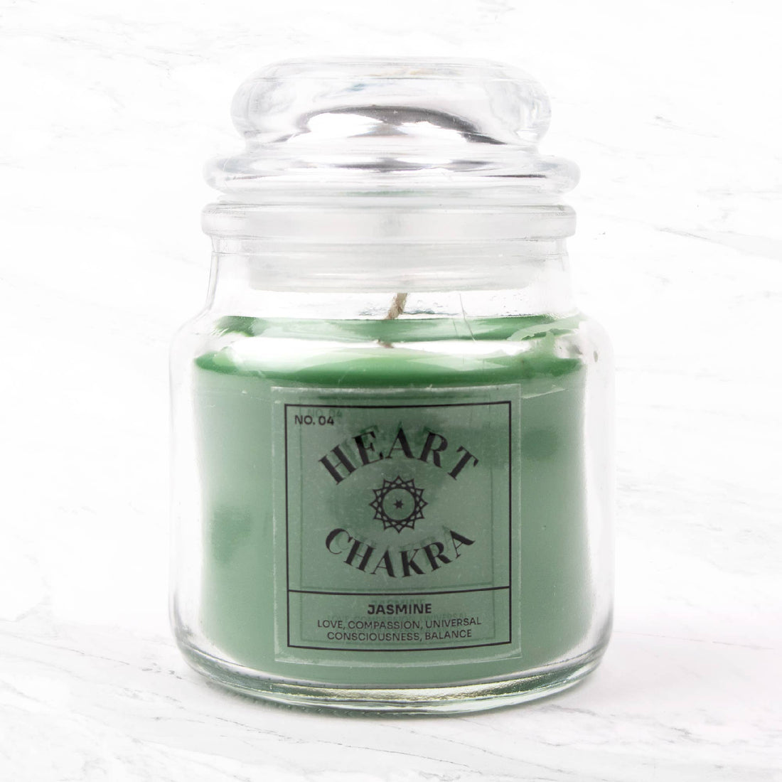 Zeven chakra kaarsen: Hart - Jasmijn geur
